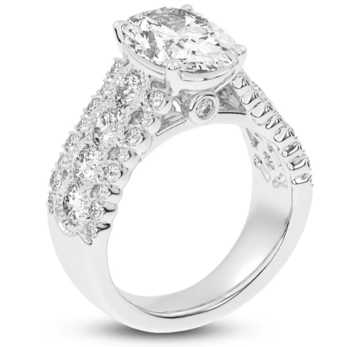 4.75ct tw Carat Lab-Created Oval-Cut Diamond Engagement Ring in 14K Rose / White / Yellow Gold | SimplyIn Diamonds Studio - Image 4